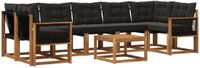 vidaXL - Hoek loungeset - Acacia hout - Naturel en zwart