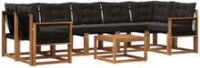 vidaXL - Salon d'angle - Acacia bois - Naturel et noir