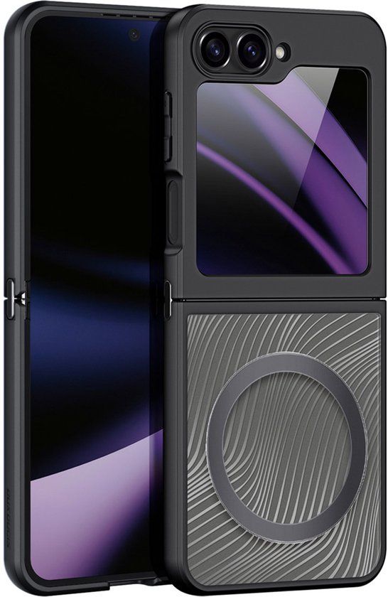 Dux Ducis - Telefoon Hoesje geschikt voor de Samsung Z Flip 6 - Back Cover - Aimo Mag Series - Zwart