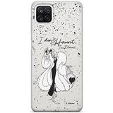 ERT GROUP Samsung A12 / M12 hoes - Disney Cruella and Puppy 001 - past precies aan de vorm van de mobiele telefoon aangepast, gedeeltelijk transparant