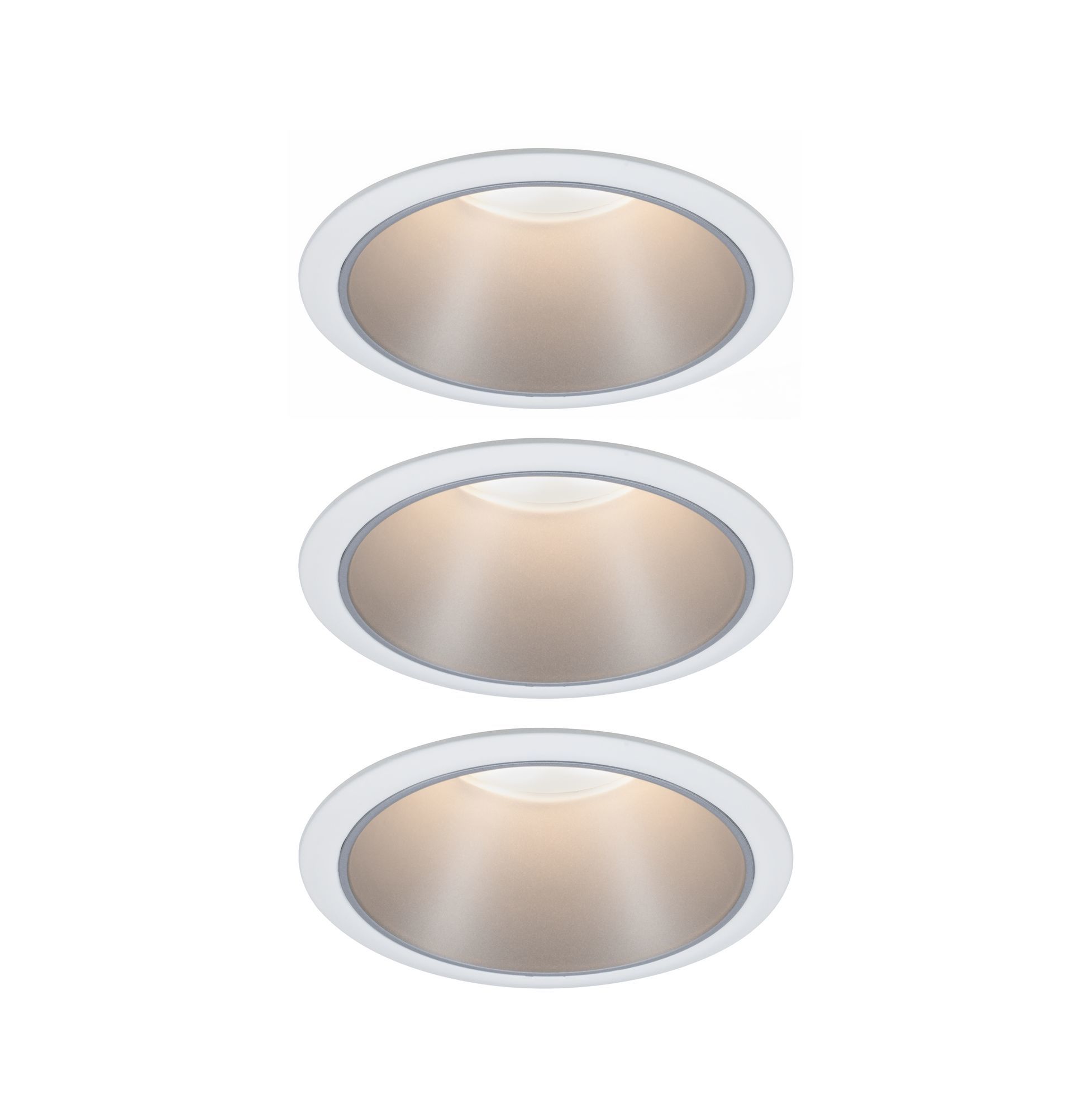 Paulmann 93410 LED-inbouwarmatuur Cole rond incl 3x6,5 watt dimbare inbouwspot wit, zilver