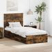 Maison Exclusive - Cadre de lit Chêne fumé 90 x 190 cm Matériau dérivé du bois