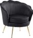 CLP Rosita Fauteuil - Met armleuning - Goudkleurig metalen frame - Velvet - Zwart