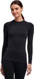 FALKE Maximum Warm Round Neck dames shirt met lange mouwen zwart - maat L
