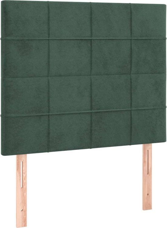 vidaXL Hoofdeind & Voeteind Donkergroen Polyester/Hout 800 mm x 50 mm x 1180 mm