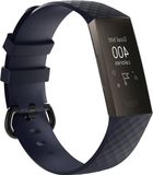 By Qubix - Siliconen Diamant Patroon Bandje voor Fitbit Charge 3 & 4 - Maat Small - Blauw