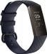 By Qubix - Siliconen Diamant Patroon Bandje voor Fitbit Charge 3 & 4 - Maat Small - Blauw