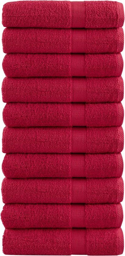 vidaXL Badhanddoeken SOLUND - 10 stuks - Rood - 100x150 cm