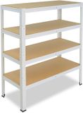Shelfplaza HOME metalen stellingkast - 115x80x45 cm - wit - 4 planken