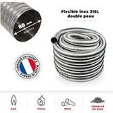 Tubage Flexible Inox Double Peau Ø80 mm - 11 mètres