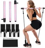 Shenzhen Haorui Industrial Technology Co., Ltd. Barre de Pilates réglable - 4 bandes de résistance - bâton de Pilates portable - entraînement à domicile - fitness en salle de sport