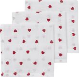 Meyco Baby Sweet Heart monddoekjes - 3-pack - hydrofiel - rood - 30x30cm