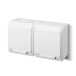 ELEKTRO-PLAST Opbouw, 2-voudig, dubbel stopcontact, IP44 waterdicht, buiten, wit