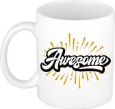Bellatio Decorations Shoppartners Bv Awesome mok wit - 300 ml - cadeau mok / beker
