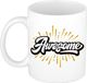 Bellatio Decorations Shoppartners Bv Awesome mok wit - 300 ml - cadeau mok / beker