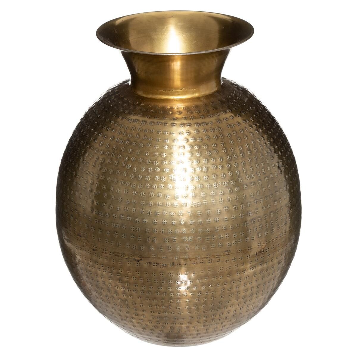 Atmosphera Vaas Metaal Gehamerd Goud 40 cm