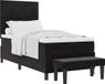 vidaXL Boxspringbed met hoofdeinde, matras en bank, zwart, 200 x 80 cm, fluweel