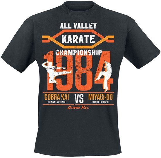 Cobra Kai All Valley Championship T-shirt Zwart Heren S