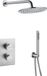 Fortifura Calvi inbouw regendoucheset – Ø25 cm hoofddouche – 35 cm gebogen wandarm  – gladde slang – RVS geborsteld