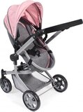 Bayer Chic Mika Combi Poppenwagen - Lichtgrijs/Roze