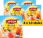 Lipton Ice Tea Thé noir pêche - 40 sachets pyramidaux - Thé noir pêche - 4 x 10 sachets - Pack économique