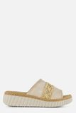 Rieker Slippers beige Textiel - Dames - Maat 38