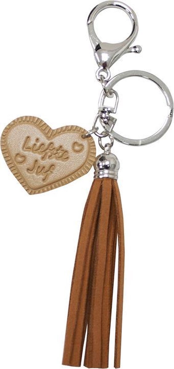 Verhaak sleutelhanger Leather Nature unisex leer lichtbruin