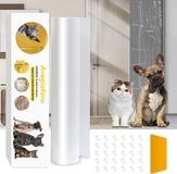 Avagiaforu Shenzhen Haorui Industrial Technology Co., Ltd. Krasbescherming bank kat, 5m x 43cm krasfolie kat zelfklevend, krasbescherming kat, kattenkrabbescherming, krasbescherming muur, antikrasfolie voor katten, antikrastape voor meubels bankdeur muurbescherming