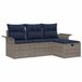 vidaXL Banc de jardin 4 pcs poly rotin gris