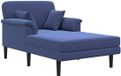 vidaXL Chaise longue velours bleu police