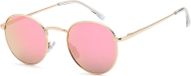 styleBREAKER Lunettes de soleil panto unies avec verres ronds | Monture métallique avec charnière à ressort & protection UV400 | Verres plats miroirs ou teintés
