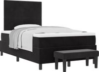 vidaXL Boxspring bed met hoofdeinde Zwart 190 x 120 cm Fluweel