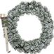 Decoris Kerstkrans 40 cm - groen - besneeuwd - met messing hanger/ophanghaak