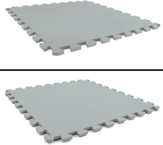 Fitness puzzelmat - 8 stuks - 50x50x1cm - Grijs