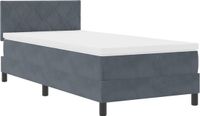 vidaXL Boxspringbed met hoofdeinde Donkergrijs 90 x 200 cm Fluweel