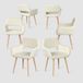 MEUBLE COSY Eetkamerstoelen, set van 6 scandinavische keukenstoel, gestoffeerd, met gesp, metalen poten, voor keuken, woonkamer, slaapkamer, wit, 46x44x78cm