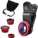 Adaptateur clip-on objectif smartphone 3-en-1 sans marque - Fisheye, Macro et Grand angle