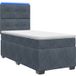 Maison Exclusive Lit boxspring exclusif avec matelas et éclairage LED, couleur gris foncé, dimensions 90 x 190 cm, revêtement en velours