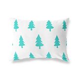 BonaMaison Turkoois-Wit Decoratieve Kussensloop, Kussenhoezen Bank, Decoratieve Kussenhoesjes, Kussensloop; Sofa, Slaapkamer, Kantoor, Auto 45x60 Cm - Ontworpen en vervaardigd in Turkije