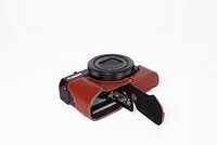 TP Handgemaakte Echt Lederen Halve Camera Case Camera Tas voor CANON G7X mark II M2 M II Bodem Open 4 Kleuren, BRON