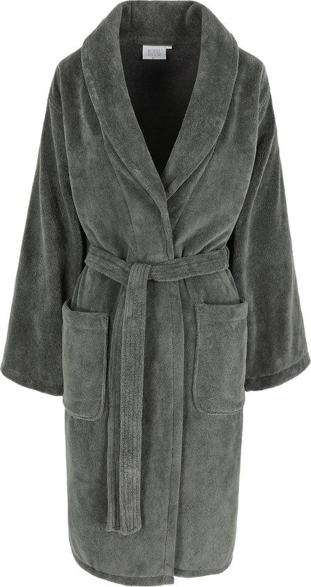 Casilin Badjas Unisex Fleece & Katoen - Donkergrijs - XXXL