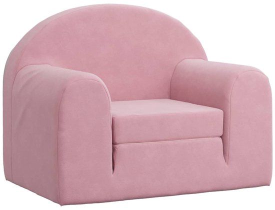 vidaXL Kinderslaapbank - Zacht Pluche - Roze