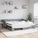 Maison Exclusive Lit gigogne extensible avec matelas, gris clair, 100x200 cm, tissu