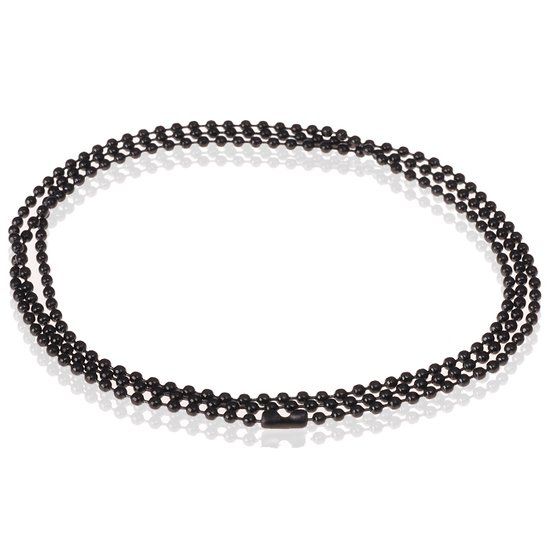 LGT JWLS LGT Jewels Dogtag ketting Edelstaal Zwart 2mm-50cm