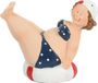 Gerkimex Home decoratie beeldje dikke dame - blauw badpak - 10 cm