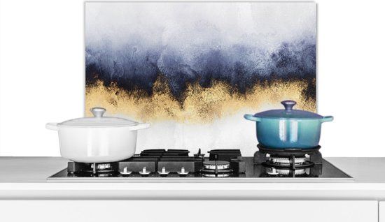 KitchenYeah Keuken Spatscherm - Glitter Goud Abstract - 60x40cm