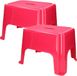 PlasticForte Marchepied - 2x - Handy Step - fuchsia rose - plastique - 40 x 30 x 28 cm