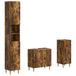 vidaXL - 3-delig - badkamerkast - set - DELFT - Gerookt - eiken - Bewerkt - hout