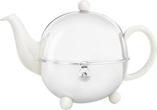 Bredemeijer Cosy Theepot - 0.9L - Wit - RVS - Dubbelwandig - Met thee-filter