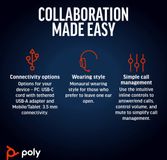 Poly Blackwire 5210 Mono Headset - USB-C + 3.5mm - Black (Bulk)